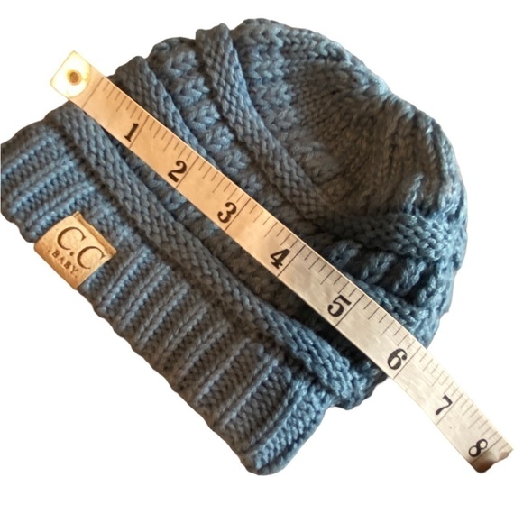 CC Boutique Toddler Blue Knit Beanie - Picture 5 of 5